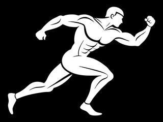 The dynamic figure of a running person symbolises strength vector illustration