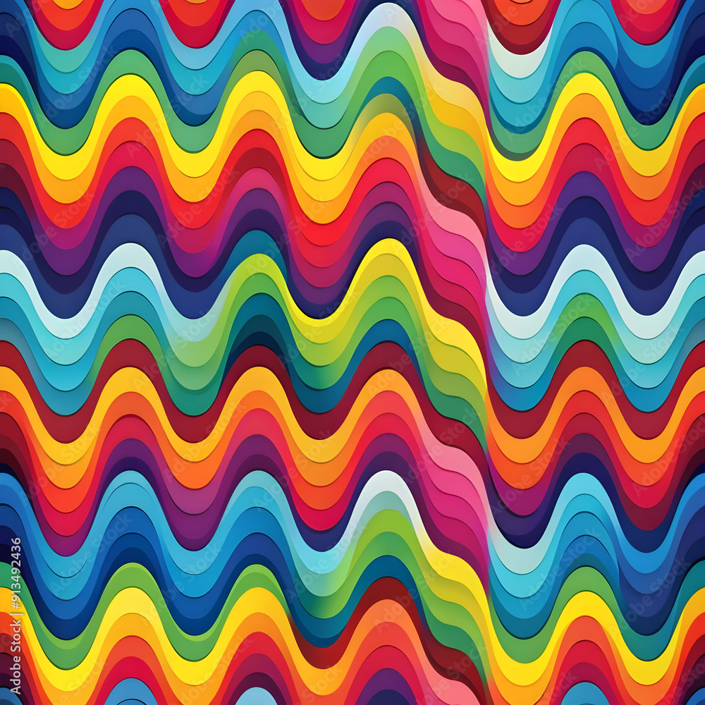 Poster abstract colorful pattern with wavy shapes