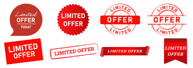 limited offer time special promo advertising stamp logo icon badge collection template