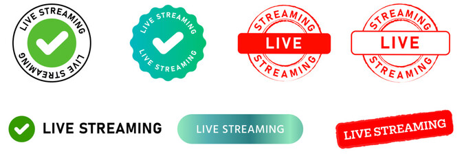 live streaming stream icon logo stamp design template illustration media broadcast podcast