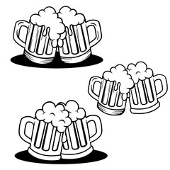 Solid Beer Mug | Drinking Dad | Beer Overload with Foam | Mug | Mug Cheers | Beer Glass Mug Cheers | Beer | Solid Beer | Original Illustration | Vector and Clipart | Cutfile and Stencil