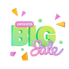 green big sale 3d illustration