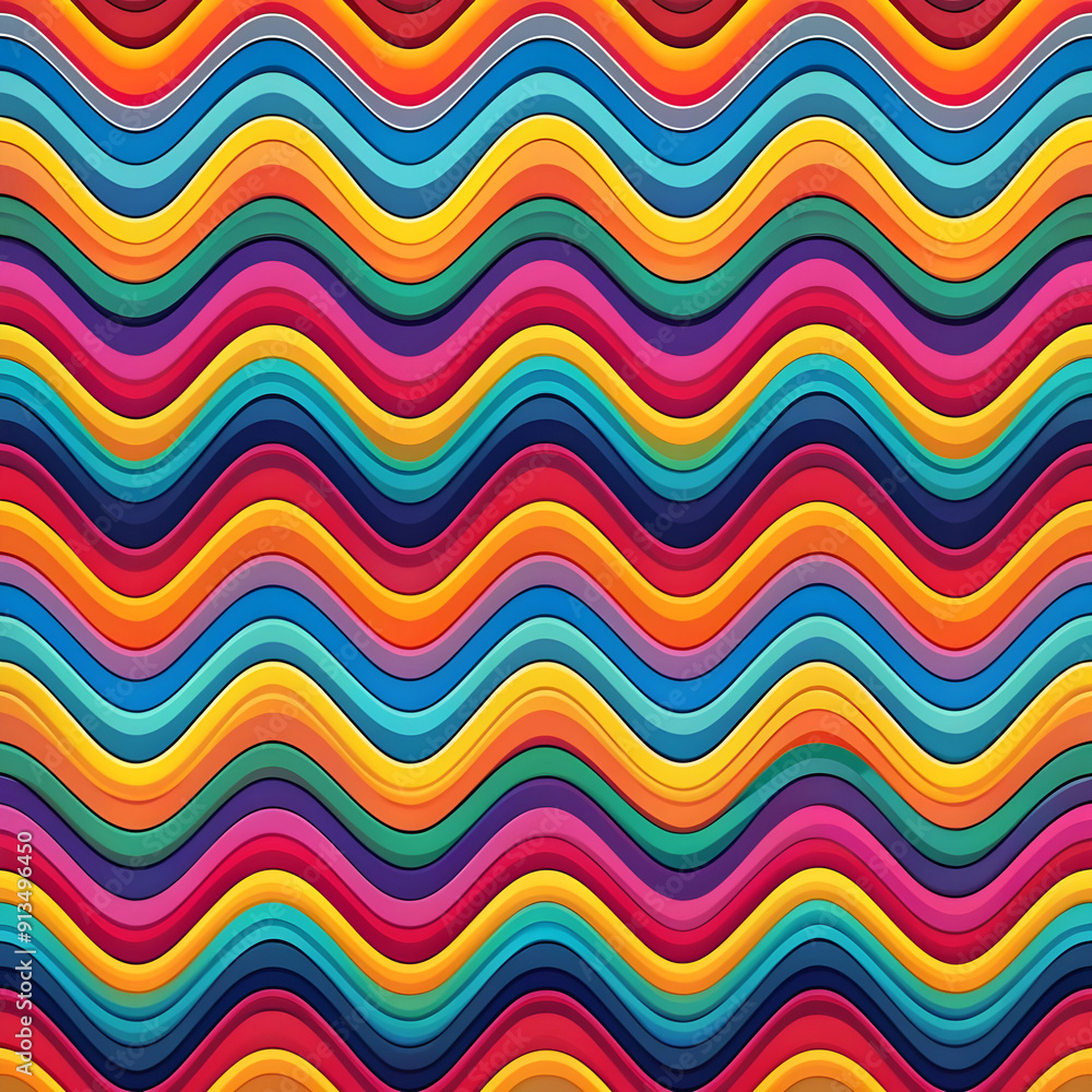 Poster abstract colorful pattern with wavy shapes