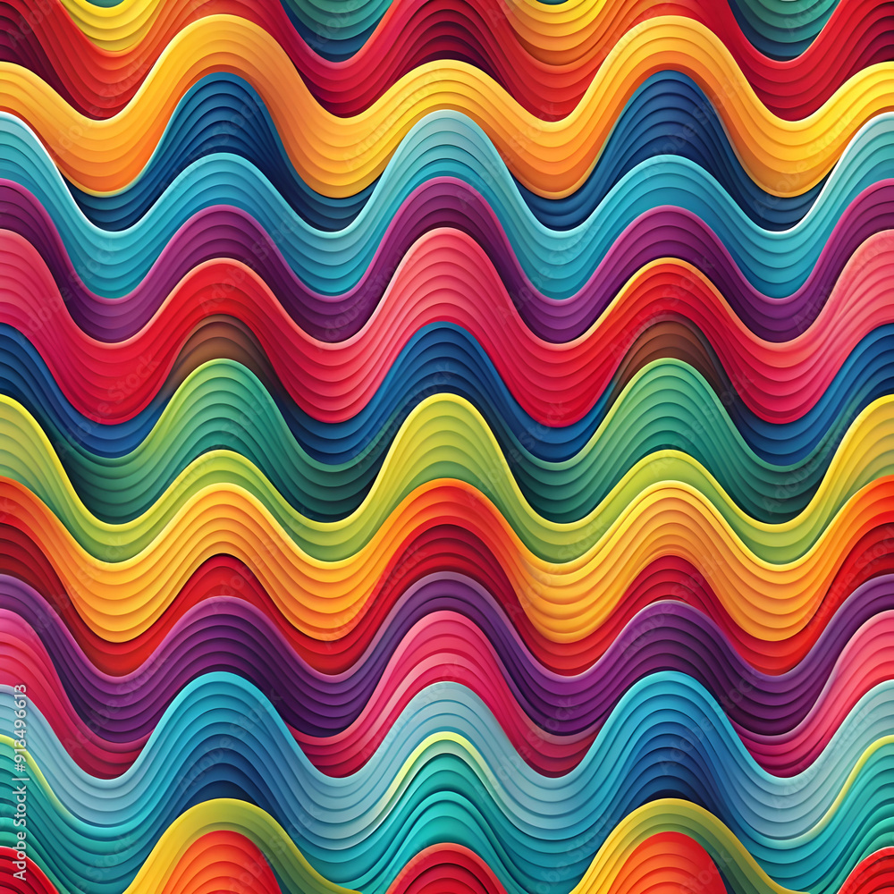 Aufkleber abstract colorful pattern with wavy shapes