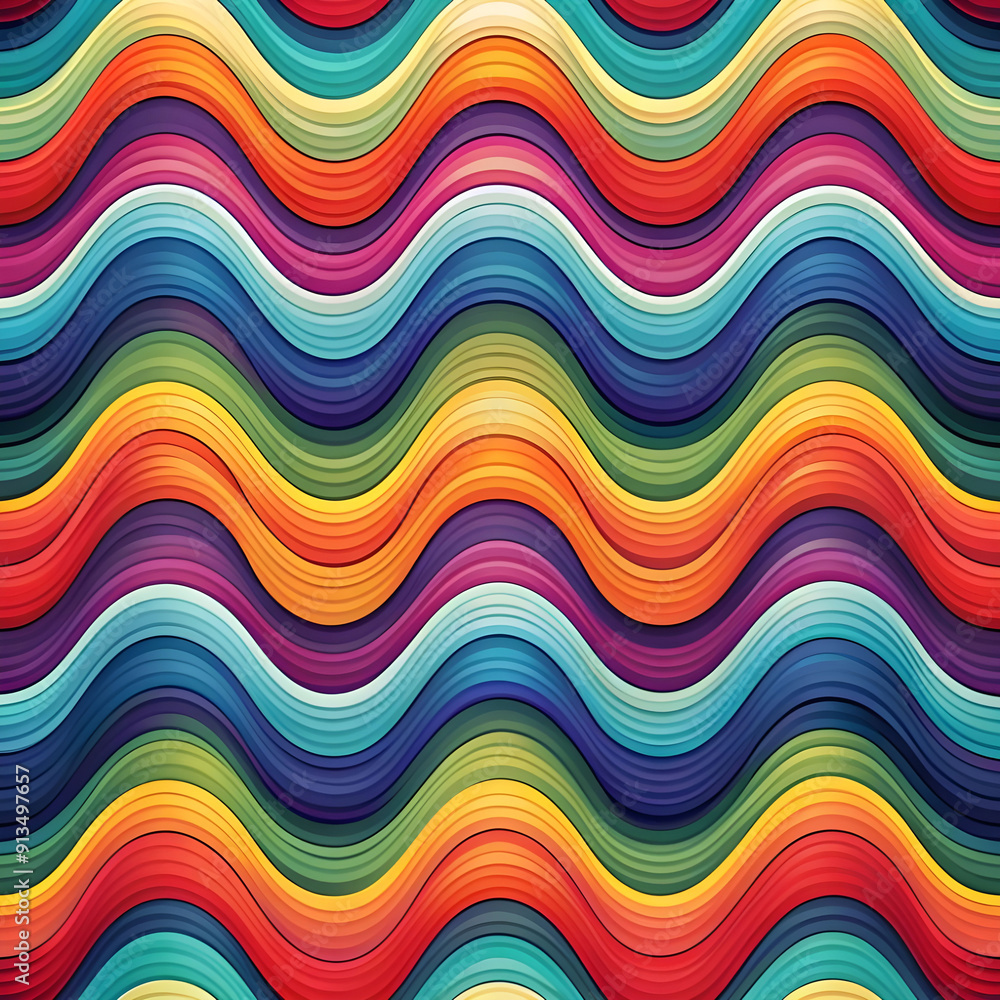 Aufkleber abstract colorful pattern with wavy shapes