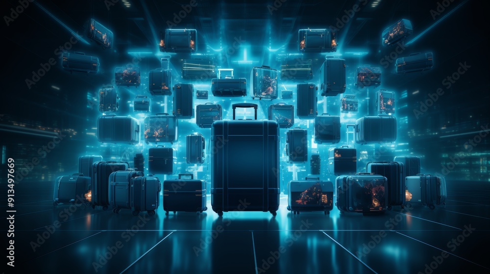 Poster stylish and practical suitcase designed for convenient and enjoyable travel experiences