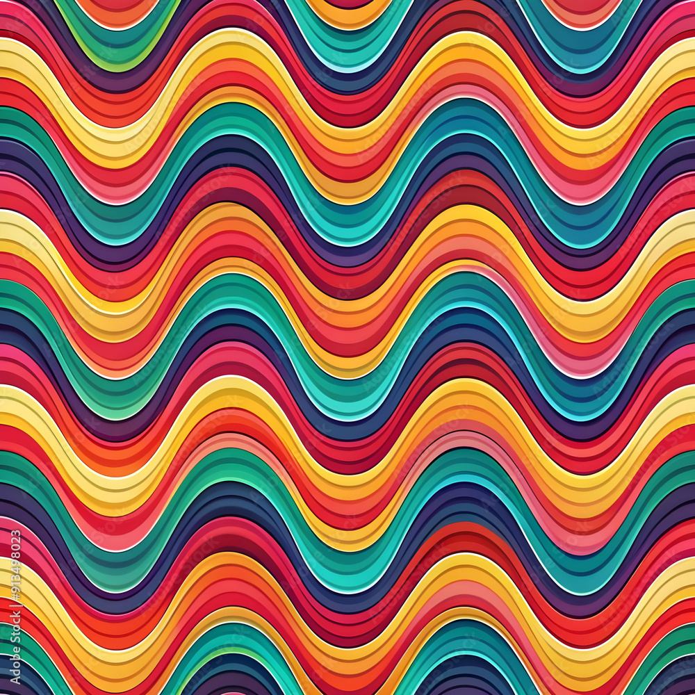 Aufkleber abstract colorful pattern with wavy shapes