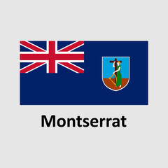 Fototapeta premium Montserrat flag design vector illustration on a gray background for graphic and web design.