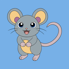 Cute Mouse Cub Playing Clipart