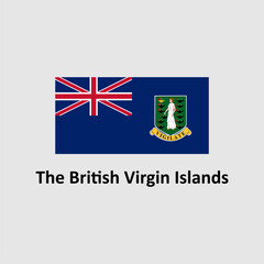 Obraz premium The British Virgin Islands flag design vector illustration on a gray background for graphic and web design.