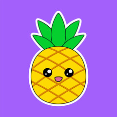 Pineapple sticker vector illustration