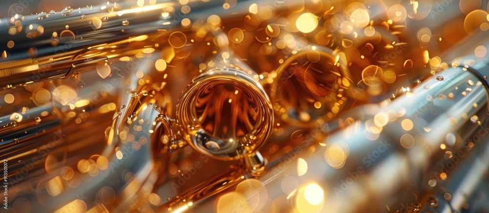 Wall mural Golden Trumpet with Bokeh