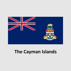Obraz premium The Cayman Islands flag design vector illustration on a gray background for graphic and web design.