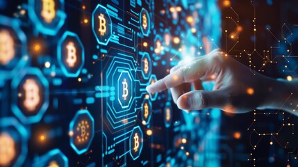 Hand Interacting with Bitcoin Network