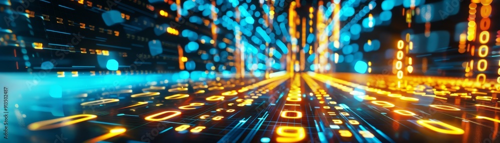 Poster abstract digital data stream background