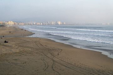 Sunset at the beach with ocean view