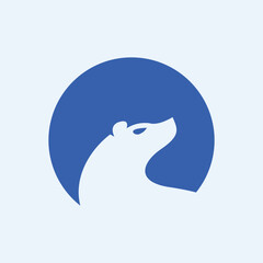 Polar bear head circle logo
