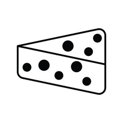 cheese glyph icon with white background vector stock illustration