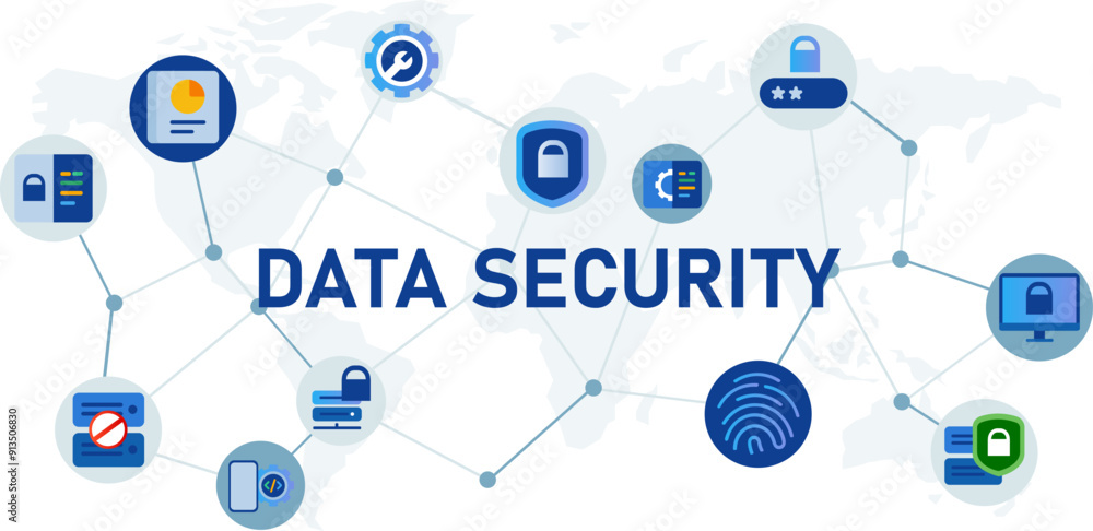 Poster data security protection server center private access technology malware virus encryption firewall s