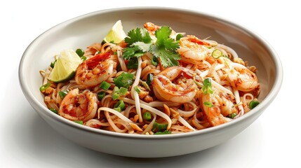 Pad Thai, 3D illustration, realistic, isolated on white background