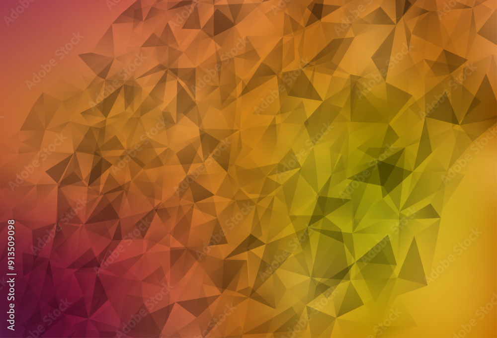 Wall mural light red, yellow vector shining triangular layout.