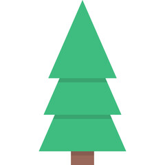 Fototapeta premium Christmas Tree, Winter Tree for Holiday Xmas and New Year. Vector Flat Icon