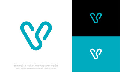Initials V logo design. Initial Letter Logo. Innovative high tech logo template.	
