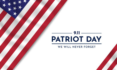 Fototapeta premium Patriots Day, September 11. We will never forget. United States flag. Vector illustration