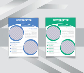 Modern and Clean Corporate Newsletter Layout design flyer template