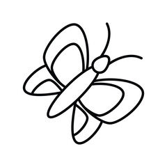 butterfly line icon with white background vector stock illustration