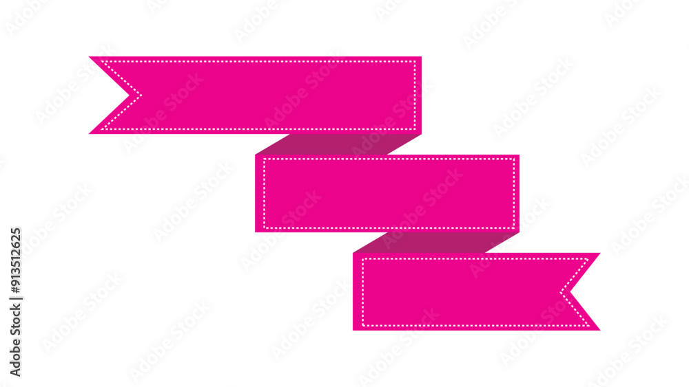 Poster text box design with red ribbon style, text box banner