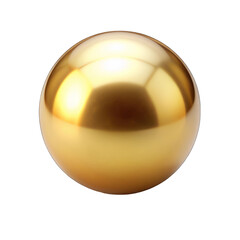 Gold ball isolated on transparent background