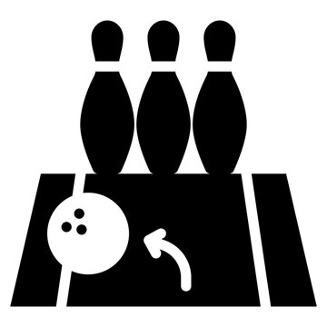 Gutter ball icon illustrating a missed bowling attempt