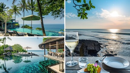 Fototapeta premium Tropical Getaway: Luxury Villa with Stunning Ocean Views