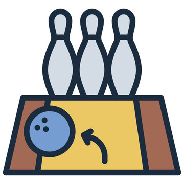 Gutter ball icon illustrating a missed bowling attempt