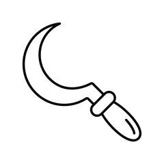 sickle line icon with white background vector stock illustration