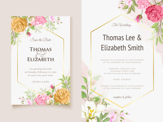 Beautifull Floral Wedding Invitation Template