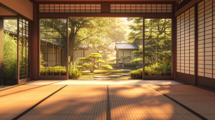 Traditional Kyoto Tea House with Garden View