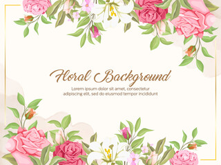 Beautifull Floral Wedding Background Template