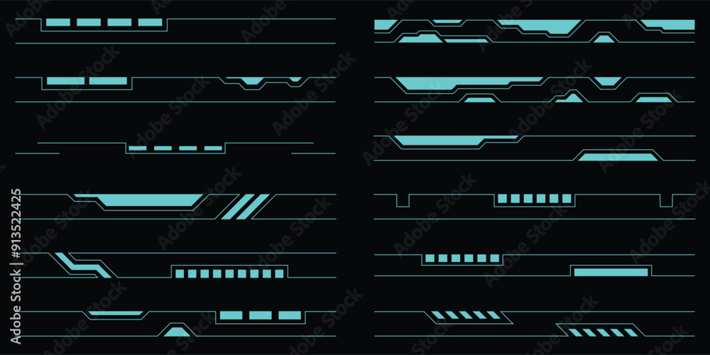 Poster sci-fi futuristic hud elements dashboard display virtual reality technology screen elements. user in
