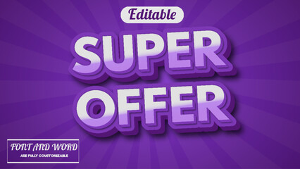 Super offer 3d editable vector text effects for social media post