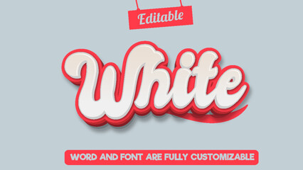 White editable 3d text effect