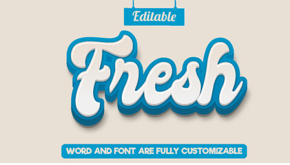 Fresh social media fully editable vector 3d text effect