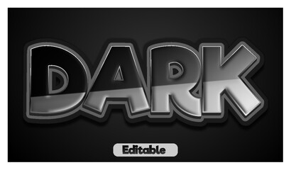 Dark 3d editable illustrator text effect