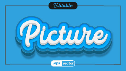 3d modern editable text effect blue color combination