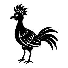 Hoatzin silhouette vector art illustration