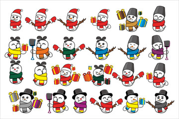 Cute snowman with Christmas Theme