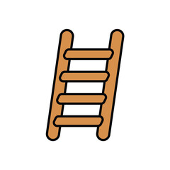 ladder color line icon with white background vector stock illustration