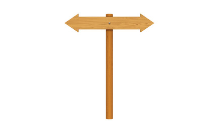 blank wooden road sign on the white background
