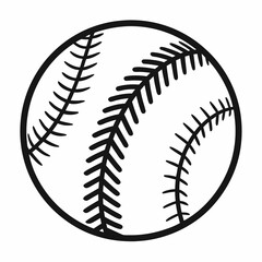 baseball ball, player - black and white vector silhouette symbol icon illustration, white background